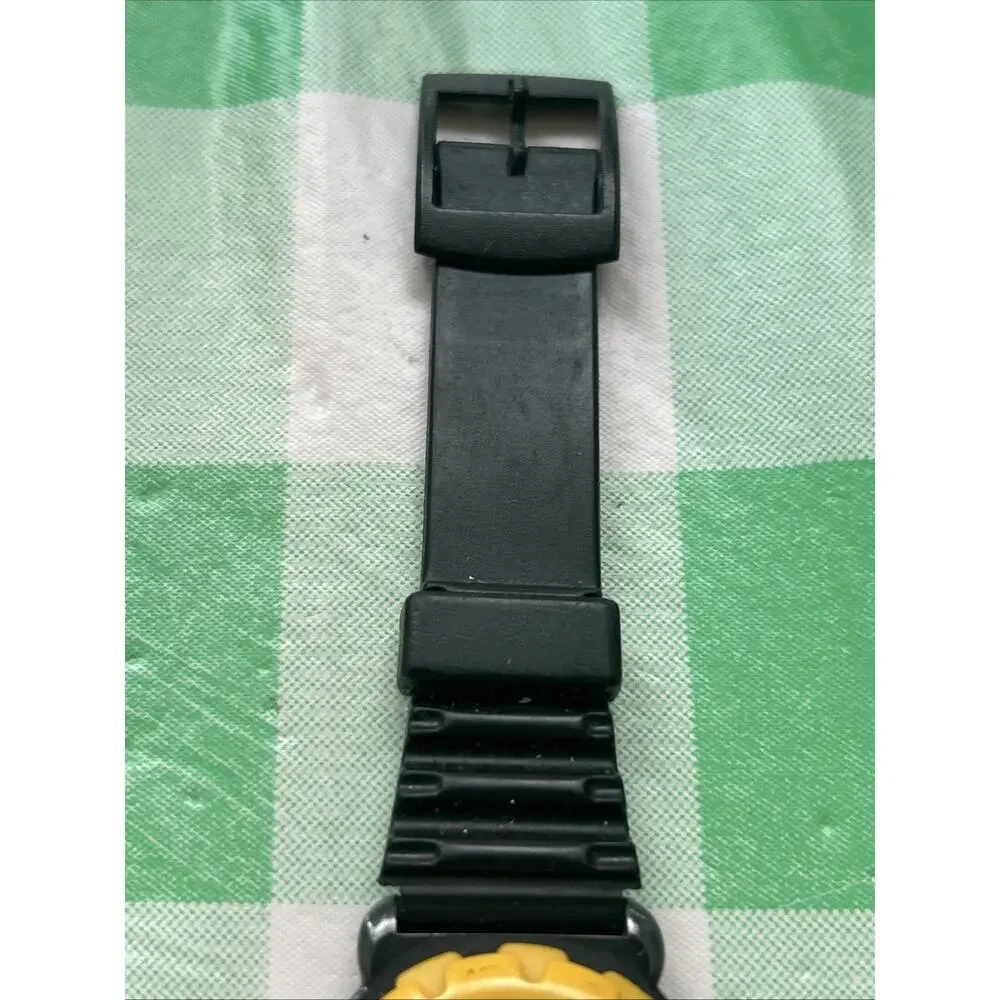 Yellow Bezel Black Band Women’s Quartz Watch